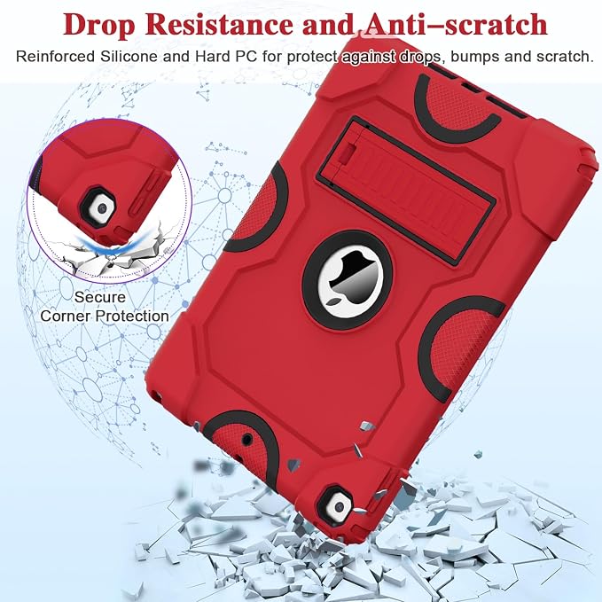 ZoneFoker for iPad 9th Generation Case iPad 8th 7th Generation Case iPad 10.2 Inch 2021/2020/2019 Case Heavy Duty Rugged Shockproof Protective Cover with Kickstand Black