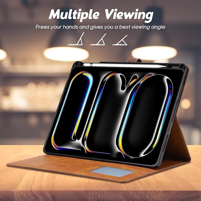 Flip Case for Apple iPad 10.2 9th 8th 7th Generation 2021/2020/2019 Pencil Holder Smart Cover Auto Sleep Wake Protective Documents Pocket Stand Snap Closure Case for iPad 10.2 Inch Black