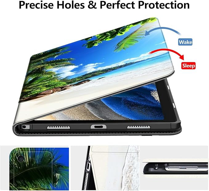 Case for Amazon Fire 7 Tablet 2019/2017 Release 9th/7th Generation PU Leather Smart Protective Cover with Auto Sleep/Wake for Fire 7 2019Beautiful Sunset