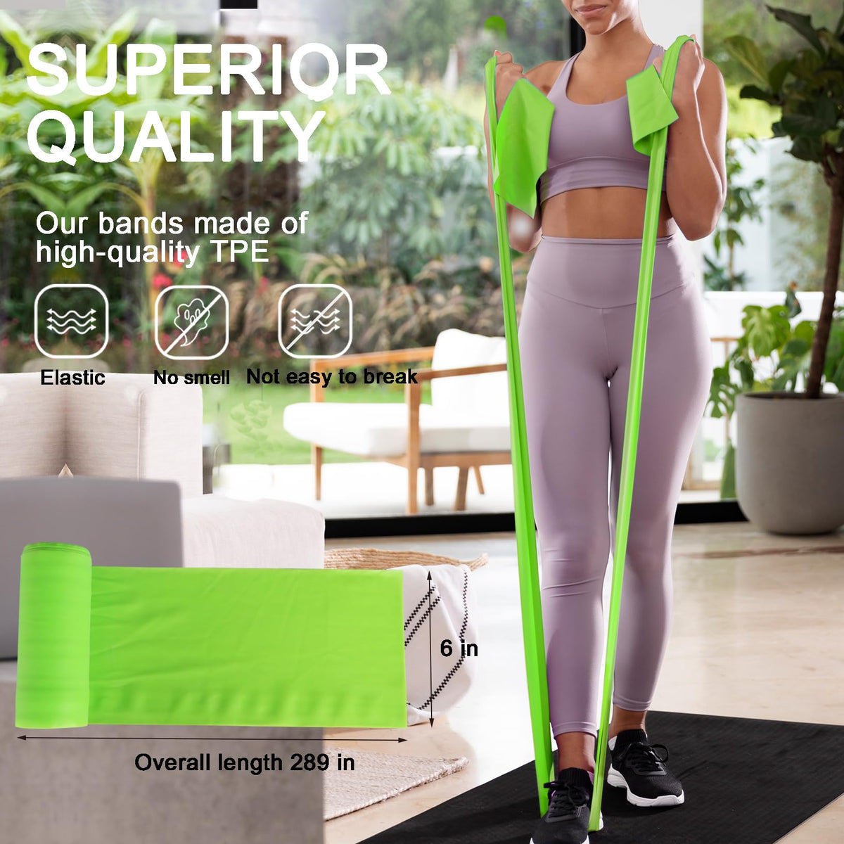 Resistance Bands Professional Bulk Rolls. Elastic Physical Therapy Band. Resistance Bands Elastic Exercise Bands for Recovery, Physical Therapy, Yoga, Pilates, Rehab,Fitness (Green - Medium)