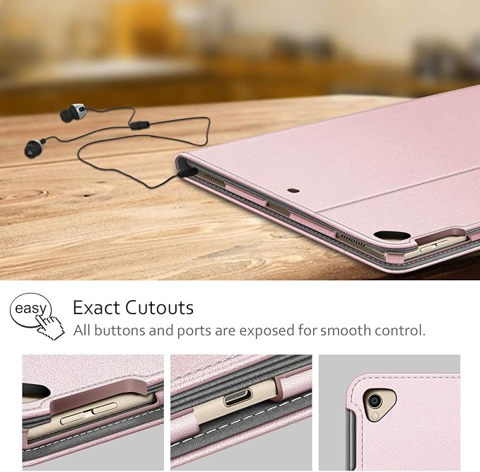 Fintie Multi-Angle Case 2017/2015 iPad Pro 12.9 inch (Old Model) 1st &amp 2nd Gen Case - [Corner Protection] Folio Stand Cover with Pencil Holder &amp Pocket Auto Wake/Sleep Blooming Hibiscus