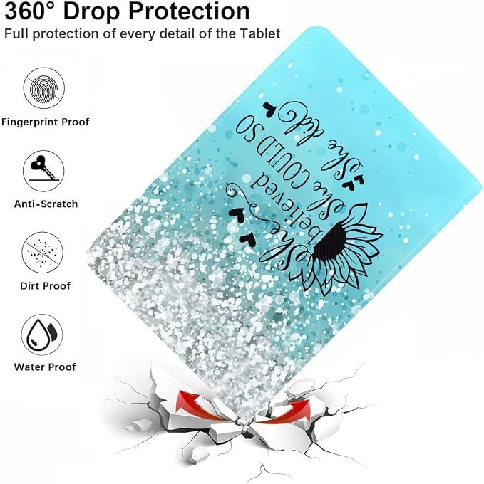 Case for Samsung Galaxy Tab S10 Lite/ S10 FE/ S9 FE 5G 10.9 Inch/ S9 11 Inch - Slim PU Leather Folding Stand Folio Cover with Auto Sleep/Wake American Flag &amp Bullets
