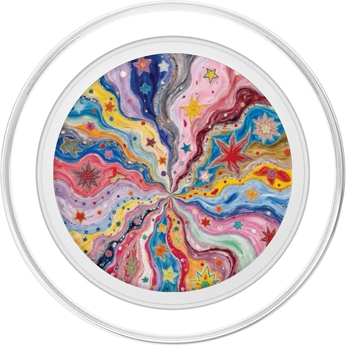 Colorful Cosmic Star Swirl Pattern PopSockets PopGrip for MagSafe