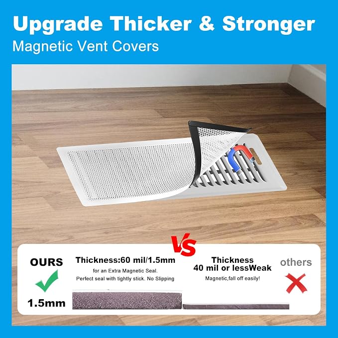 4 PCS White Magnetic Vent Covers-5.5x12 Magnetic Air Vent Covers