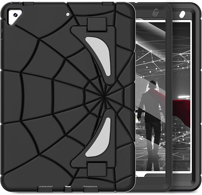 Nitupai Case for iPad 10.2 Case iPad 9th / 8th / 7th Generation Gen Case Heavy Duty Shockproof Rugged Protective Cover 10.2 Inch with Stand Black+Black