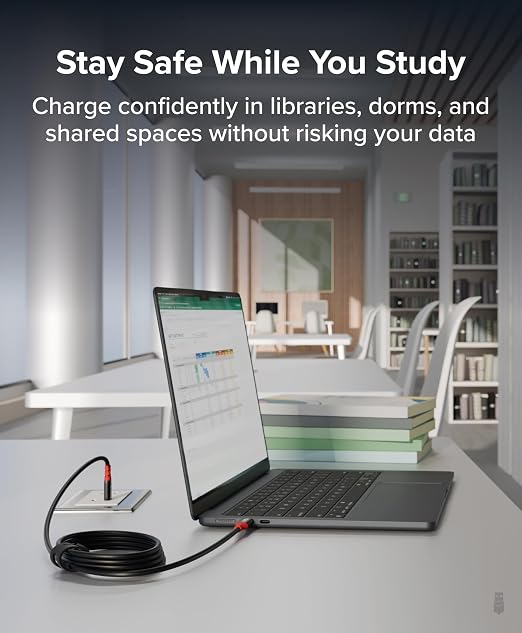 Plugable USB C to USB C Cable Data Blocker Charge Only Cable (2m/6.6ft): 240W Safe Fast Charging for MacBook iPhone 15/16 iPad Galaxy S24 XPS and More USBC Devices (USBC-CC2M)