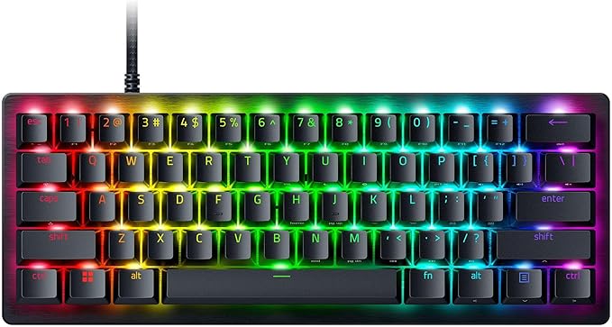 Razer Huntsman V3 Pro Mini 60% Gaming Keyboard: Analog Optical Switches w/Rapid Trigger & Adjustable Actuation - Onboard Adjustments - Dual-Purpose Mod Keys - Doubleshot PBT Keycaps - Black… (Renewed)