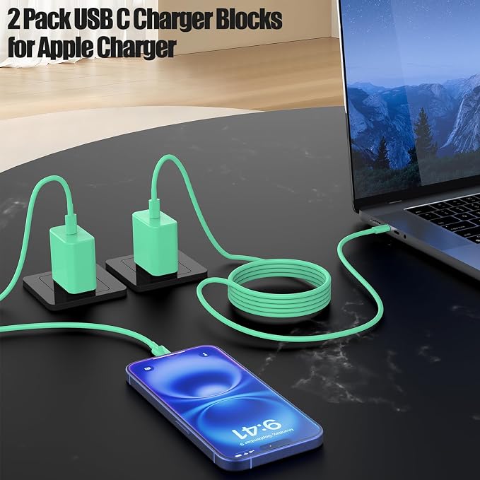 2Pack 65W USB C Charger Block Super Fast Charging Type C Wall Adapter with 3 Port 100W PD Quick Charging for Samsung Galaxy S26/S25 Ultra iPhone 17/16/15 Pro Max iPad Pro/Air &amp MacBook Pro/Air