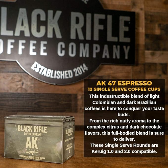 Black Rifle Coffee Medium Roast K Cup Coffee AK Espresso 12 Count