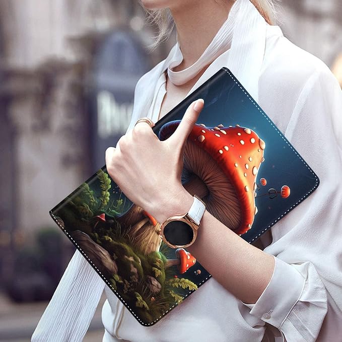 Case for Samsung Galaxy Tab S10 FE Plus 5G Multi-Angle Stand Smart Cover Shockproof with Auto Wake/Sleep for Galaxy Tab S10 FE+ 13.1 Inch (SM-X620/SM-X626B) 2025 Magic Mushrooms Fungus