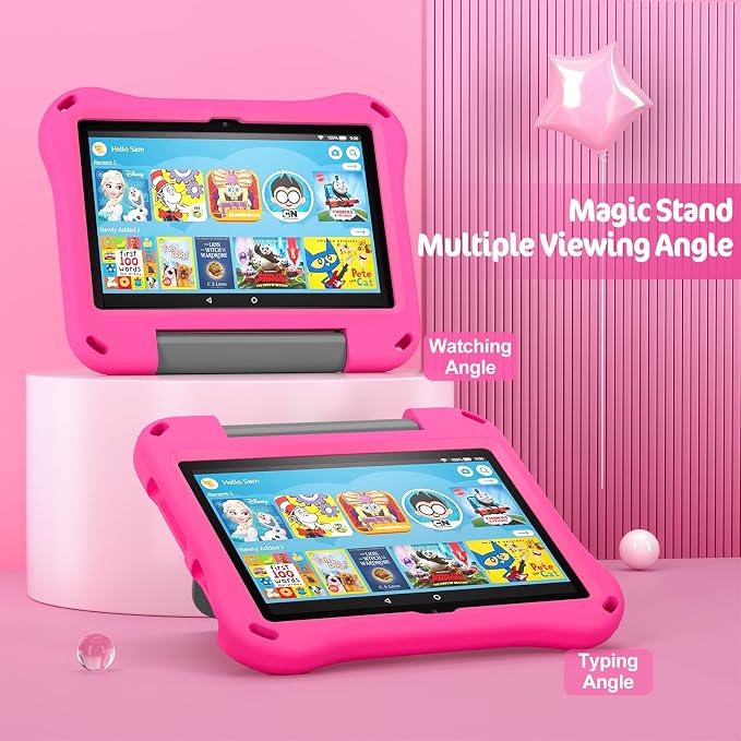 All New 8 &amp 8 Plus Tablet Cases Kid Ubearkk Lightweight Shockproof Protective Back Case Cover for Kids Fit ＨＤ 8/8 Plus Tablet (Only for 12th/10th Generation 2020/2022 Release)Pink