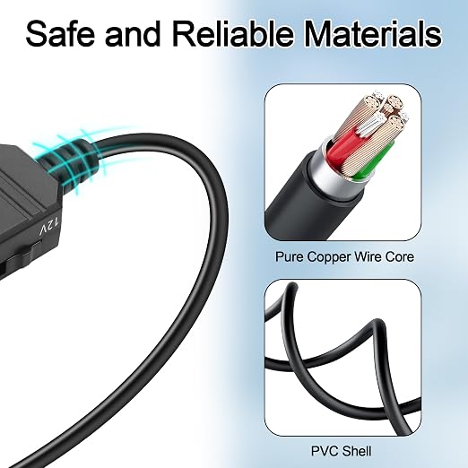 USB 5V to 9V/12V DC Step-up Cable5V U S B to DC5521 9V/12V Boost Power Cable with SwitchUSB-A to DC 5.5X2.1mm Voltage Boost Cablefor CameraRouterDashcam-3.28Ft (DC5.5X2.1)