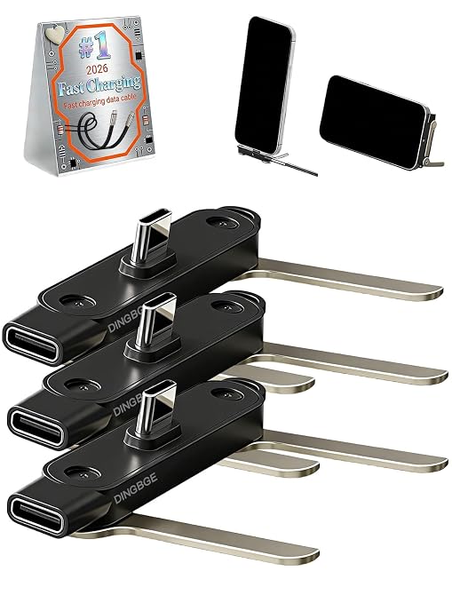 Detachable 240w Super Fast Charging 2-in-1 Charging Cable with Phone Charger Invisible Stand Flat Phone Charger Type-C 90 Degree 240w Stand Data Cable Right Angle Sideways(Data cable set1PC Black)