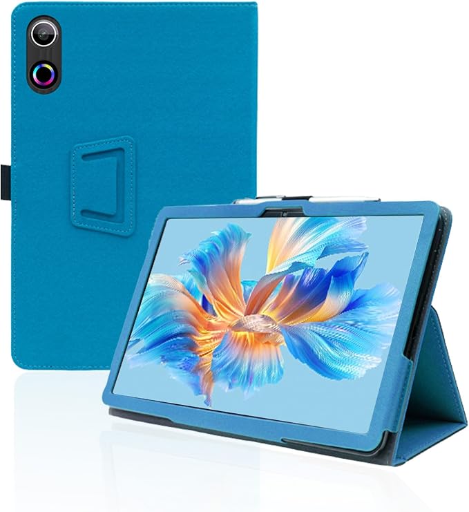 for ROWT A10 Android 10 inch Tablet CaseFolding Stand Protective Cover with Pencil Holder and Wrist StrapFull Protection Premium PU Scratch Resistant(Black)