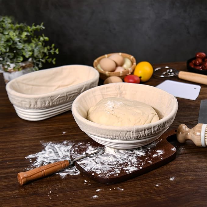 Saint Germain Bakery 10-Inch Oval Banneton Proofing Basket with Liner