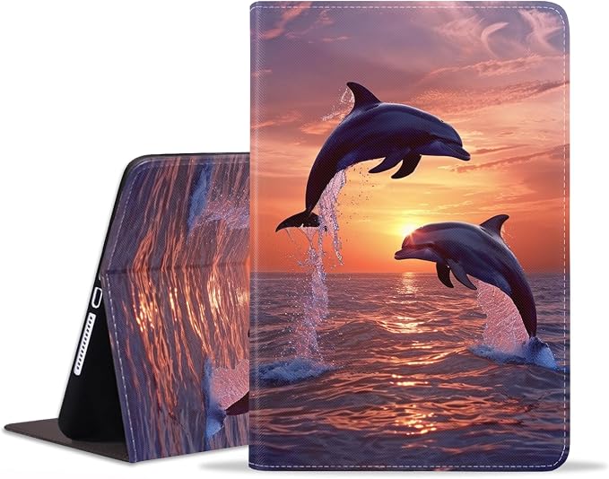 Case for Samsung Galaxy Tab S10 Plus 2024/ S9 Plus/ S9 FE Plus 5G 12.4 Inch 2023 Premium PU Leather Stand Folio Cover with Auto Sleep/Wake Abstract Colorful Dog