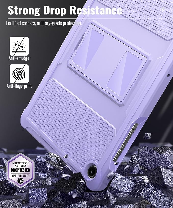 MoKo Shockproof Case Fit Samsung Galaxy Tab A11+ Plus/ A9+ 11 Inch | Full Body Rugged Stand Back Cover with Built-in Screen Protector for Galaxy Tab A11+/ A9+ Tablet Light Gray