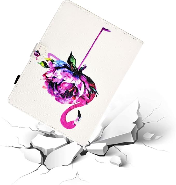Universal 7 Inch Tablet Case Techcircle Ultra Slim Lightweight PU Leather Stand Folio Flip Wallet Protective Shell Case [Card Slots] [Magnetic Closure] for All 7 Android Tablet PC Cherry Blossom