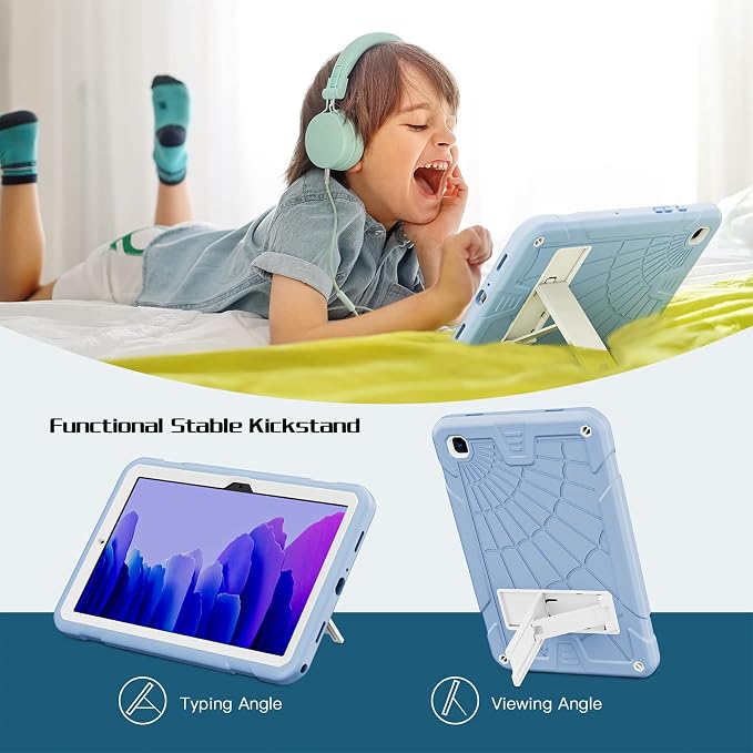 TSQQST Samsung Galaxy Tab A7 Lite Case 8.7 Inch 2021 for Kids | SM-T220/T225/T227 Full Body Protective Shockproof Rugged with Stand+Shoulder Strap Black