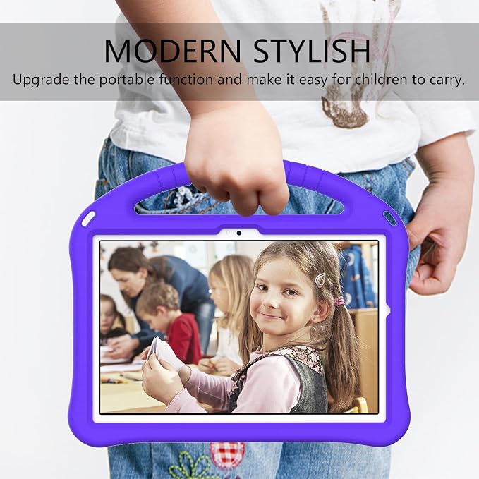 Galaxy Tab A9+ Case Kids Friendly EVA Rubber Stand Handle Grip Shockproof Protective Lightweight Cute Case Cover for Galaxy Tab A9 Plus 11 SM-X210 X215 X217 - Black