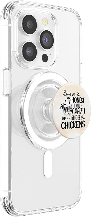 I Was Crazy Before Chickens Country Farm Girl Chicken Mom PopSockets Adhesive PopGrip