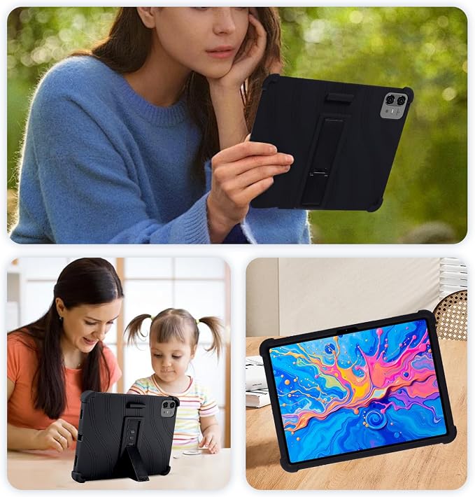 Case for TECLAST Artpad Pro 12.7-Inch Tablet – Shockproof Silicone Protective Cover with Kickstand Drop-Resistant Business Style (Black)