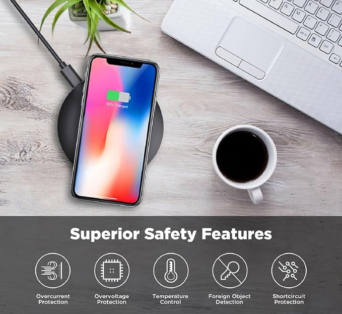 15W Wireless Charger Fast Charging Pad Compatible with Motorola Moto G Stylus 5G (2025) Slim Quick Charge
