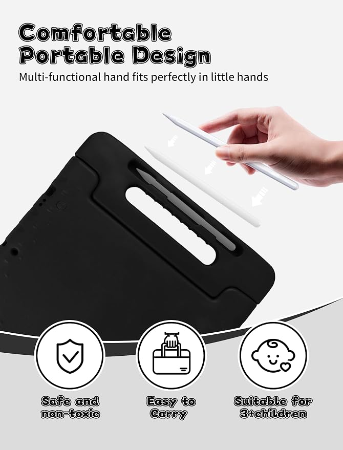 Heavy Duty Kids Case for iPad 10th/11th(A16) Pencil Holder Stand | Rugged Protection Cover for 11/10.9-inch iPad 2025/2022 Lightweight EVA Foam Anti-slip for Home School Travel Blue