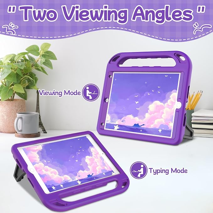 BMOUO Kids Case for iPad 9th/8th/7th Generation (iPad 10.2 Inch 2021/2020/2019) with Built-in Screen Protector Durable Shockproof Handle Stand iPad 9th 8th 7th Generation Case for Kids Black