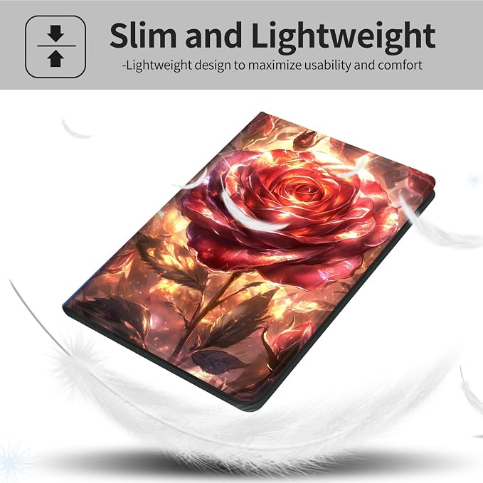 Case for iPad (A16) 11th Generation 11 Inch (2025)iPad 10th Generation 10.9 Inch (2022)PU Leather Slim Standing Smart Coverwith Auto Sleep/WakeBall on Fire