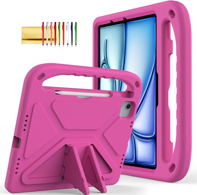 Dteck Kids Case for iPad 10.2 - Shockproof Rugged EVA Handle Stand Child Proof Case for iPad 9/8/7 Generation Black