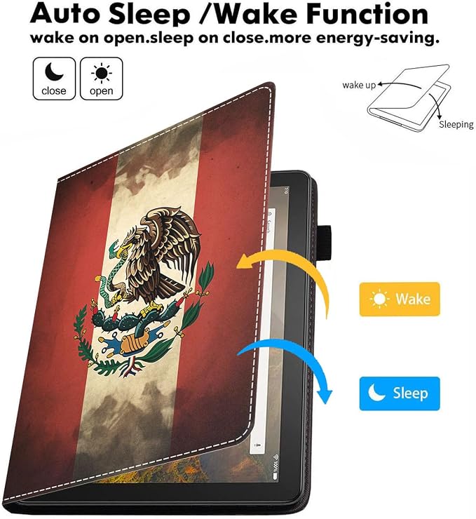 Case for Amazon Kindle Fire HD 10 Tablet 10.1 (9th/7th Generation 2019/2017 Release) Slim Folding Stand Folio Cover with Card Slot &amp Auto Wake/Sleep - African American Girl