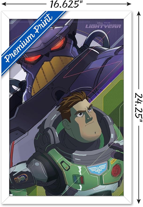 Trends International Disney Pixar Lightyear - Buzz and Zurg Wall Poster, 14.725" x 22.375", White Framed Version