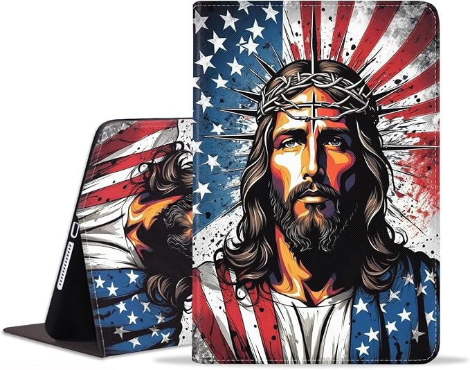 Case for Samsung Galaxy Tab A9 Plus 11 Inch 2023 Model (SM-X210/X216/X218) Premium PU Leather Stand Folio Cover with Auto Sleep/Wake Abstract Colorful Dog