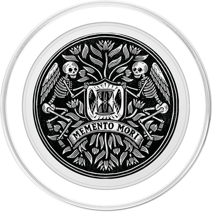 Memento Mori Stoicism Philosophy Skeleton Wings You'll Die PopSockets Standard PopGrip