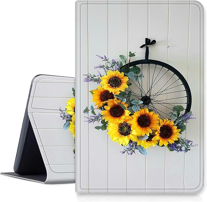 Case for Fire 7 Tablet &amp Fire 7 Kids (12th Gen 2022 Release) - Slim PU Leather Protective Smart Cover with Auto Sleep/Wake &amp Multi-Angle StandBlue Dandelion
