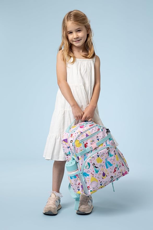 Simple Modern Disney Princess Medium Toddler Backpack, Lunch Box and Water Bottle for School, Girls | 3 pc | Princess Rainbows