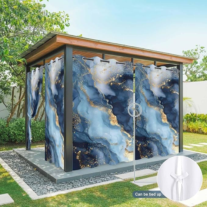 Marble Texture Outdoor Curtains