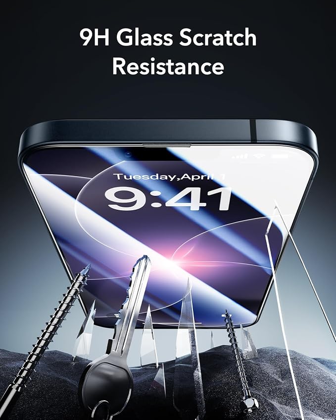ESR 3 Pack for iPhone 14 Plus/13 Pro Max Screen Protector Armorite | 7X Impact Absorption 9H+ Tempered Glass Easy One-Pull Installation Full-Coverage Protection UltraFit Tray Bubble-Free