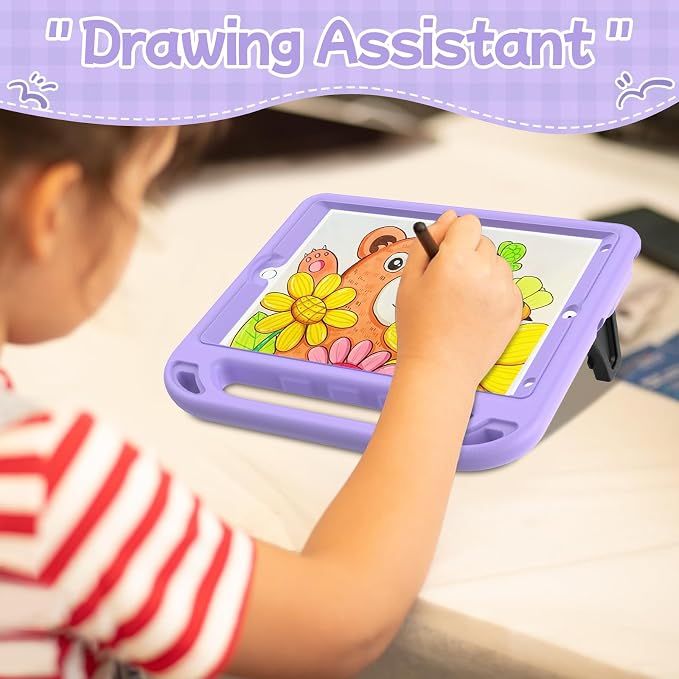 BMOUO Kids Case for iPad 9th/8th/7th Generation (iPad 10.2 Inch 2021/2020/2019) with Built-in Screen Protector Durable Shockproof Handle Stand iPad 9th 8th 7th Generation Case for Kids Black