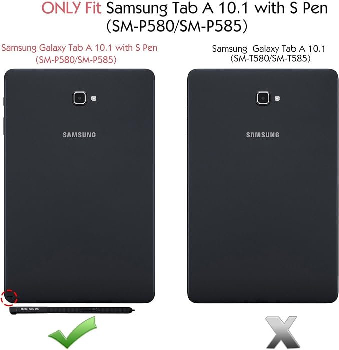Galaxy Tab A 10.1 P580 2016 Case KIQ Shockproof Heavy Duty Military Full-Body Protection Kickstand Screen Protector for Samsung Galaxy A 10.1 with S-Pen 2016 SM-P580 &amp SM-P585 (Shield Black)
