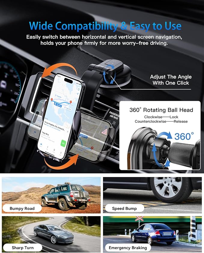 Wireless Car Charger Mount15W Fast Charging Auto Clamping Car Phone Holder Charger for iPhone 15 14 13 12 Pro Max 11 XS Samsung Galaxy S24 Ultra S23 S22 S21