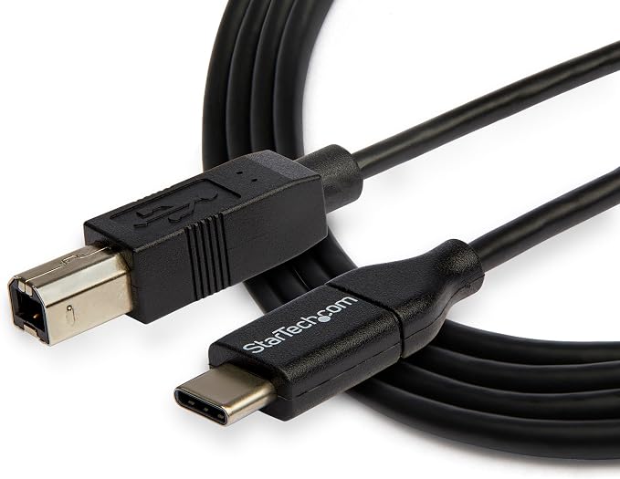 StarTech 3.3ft/1m USB-B to USB-C Cable USB 2.0 Data Cord (USB2CB1M)