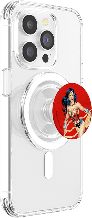 DC Comics Wonder Woman Character PopSocket Adhesive PopGrip for Phones and Tablets Black