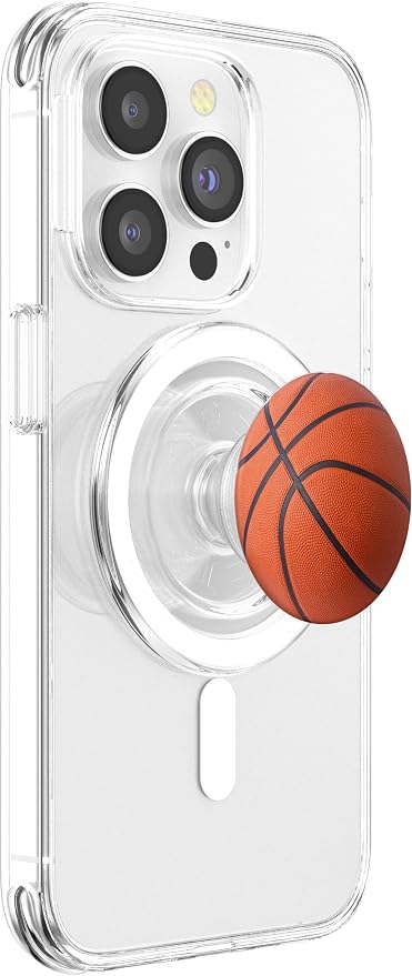 Round Basketball Ball for Sports Lovers for Back to School PopSockets Adhesive PopGrip