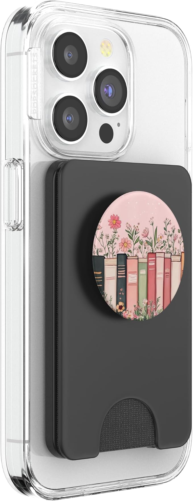 Pink Book Theme Floral Girly Book Lover Flowers PopSockets PopWallet for MagSafe