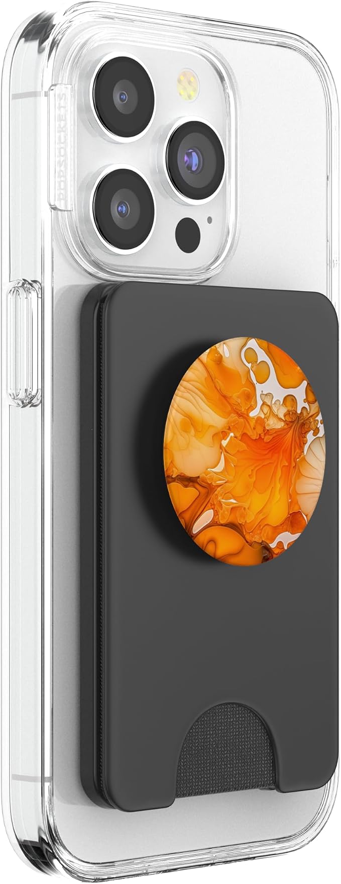 Ink Orange Abstract Illustration Phone Popper Marbled PopSockets Adhesive PopGrip