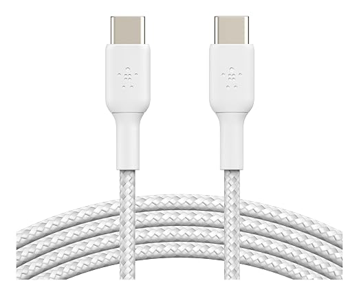 Belkin USB C to USB C Braided Cable 3.3ft iPhone Charger Cord | tangle-free braided cord iPhone 17/16 Samsung Galaxy S25 Pixel 9 MacBook iPad Pro Nintendo Switch 2 travel essential