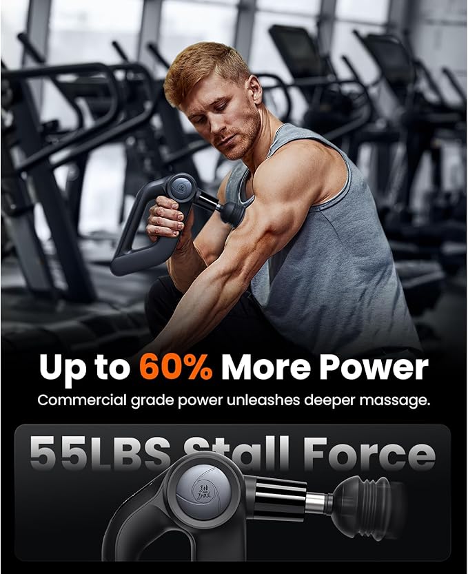 BOB AND BRAD D5 Pro Plus Massage Gun with Heat, FSA-HSA Eligible, 13mm Amplitude Deep Tissue Percussion Massage Gun with Max Power for Muscle Therapy, Professional Muscle Massager