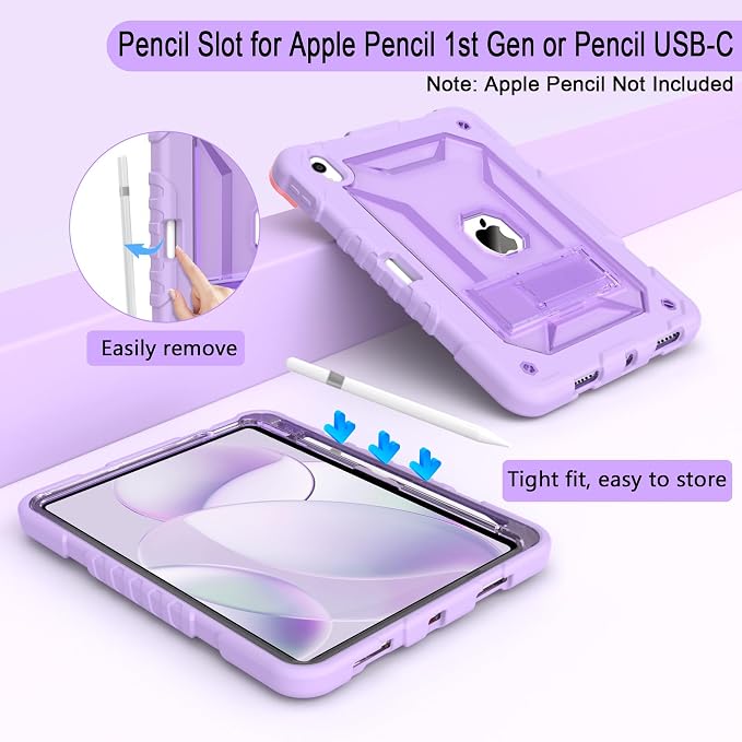 TIMISM Case for iPad 10th Generation 2022 iPad (A16) 11 Inch 2025 with Pencil Holder &amp Kickstand Translucent Hard PC Back Cover Heavy Duty Shockproof Protective Case for iPad 11/10 Clear Blue